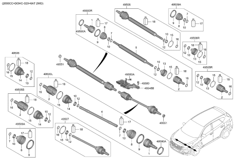 2020 Hyundai Tucson Drive Shaft (Front) Diagram 1