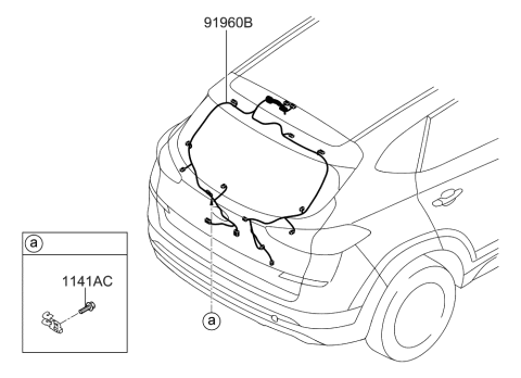 2019 Hyundai Tucson Wiring Assembly-Tail Gate Diagram for 91681-D3330