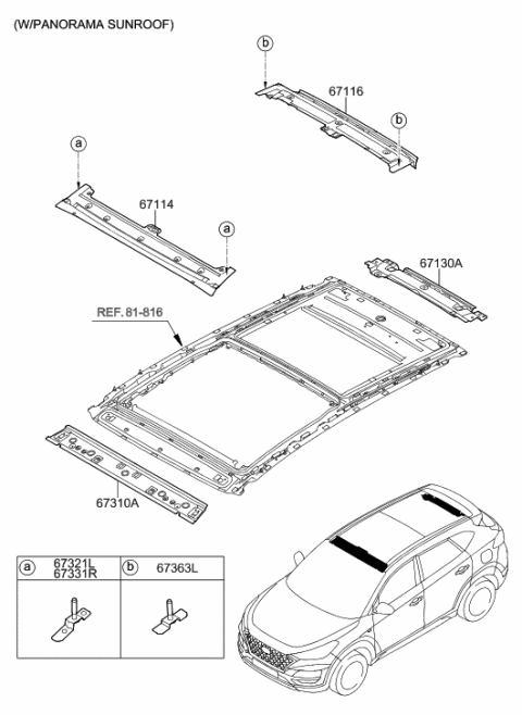 2019 Hyundai Tucson Roof Panel Diagram 2