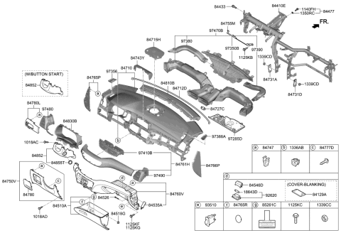 2019 Hyundai Tucson Panel Assembly-Lower Crash Pad,LH Diagram for 84750-D3150-UUE