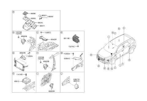 2019 Hyundai Tucson Smart Key Antenna Assembly Diagram for 95420-D3200