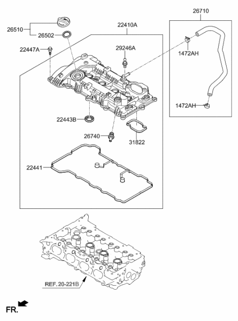 2020 Hyundai Tucson Rocker Cover Diagram 1