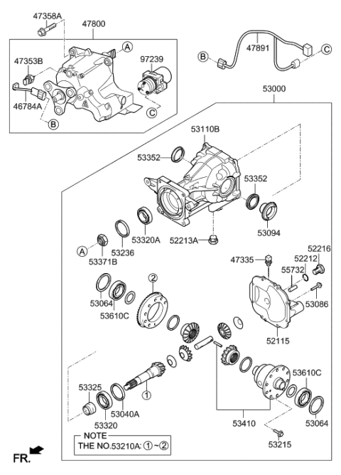 2021 Hyundai Tucson Carrier Assembly-Differential Diagram for 53000-3B521