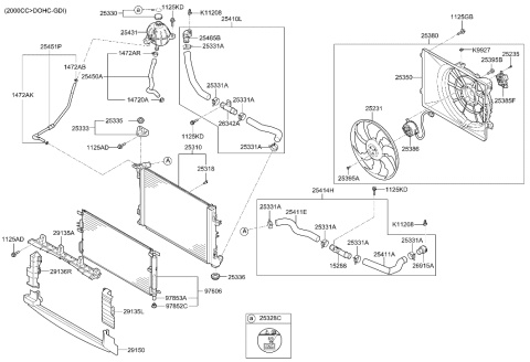 2019 Hyundai Tucson Engine Cooling System Diagram 1