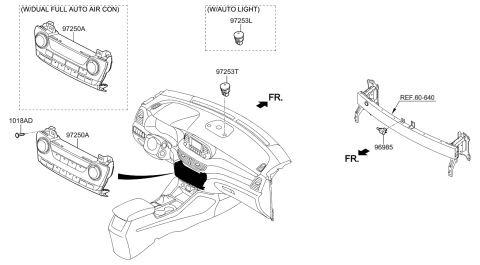 2020 Hyundai Tucson Heater Control Assembly Diagram for 97250-D3GF0-TRY