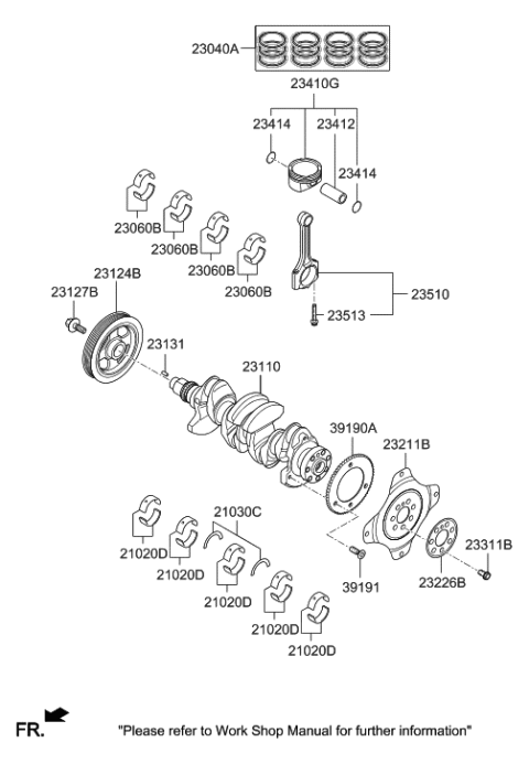 2019 Hyundai Tucson Crankshaft & Piston Diagram 1