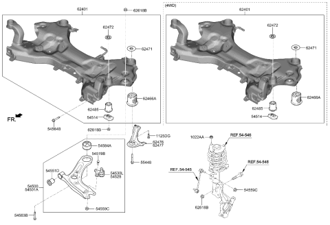 2020 Hyundai Tucson Front Suspension Crossmember Diagram