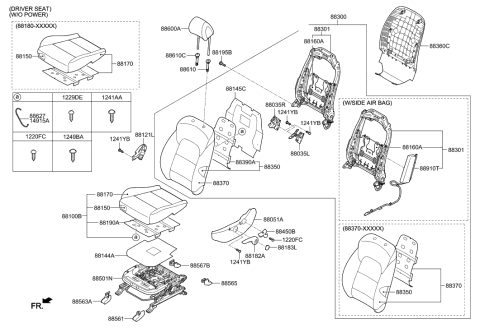 2021 Hyundai Tucson Knob Height-Front Seat,LH Diagram for 88182-D3500-TRY