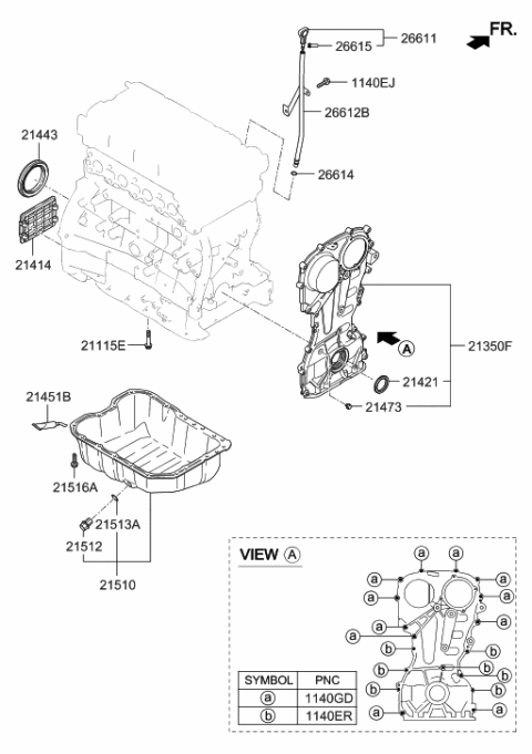 2021 Hyundai Tucson Belt Cover & Oil Pan Diagram 2