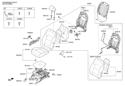 2019 Hyundai Tucson Lever-Recliner,RH Diagram for 88564-D3000-TRY