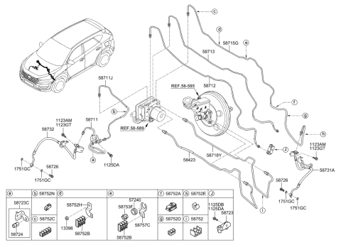 2020 Hyundai Tucson Tube-H/MODULE To Connector RH Diagram for 58713-D3200