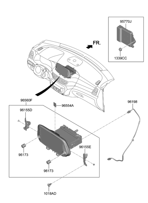 2019 Hyundai Tucson Cable Assembly-Usb Diagram for 96595-D3500