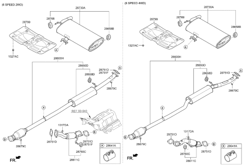 2021 Hyundai Tucson Center Muffler Complete Diagram for 28600-D3680