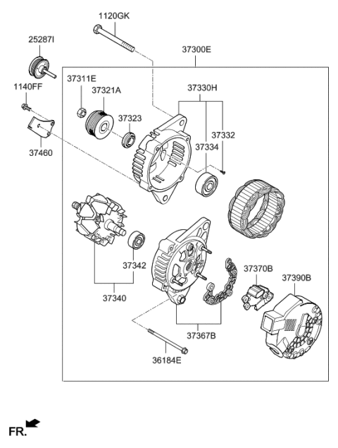 2019 Hyundai Tucson Alternator Diagram 1