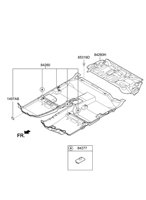 2019 Hyundai Tucson Carpet Assembly-Rear Floor Diagram for 84280-D3100-TRY