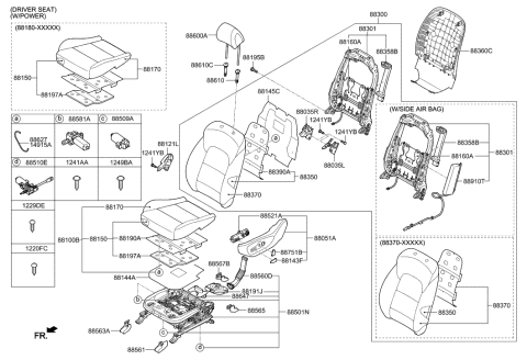 2021 Hyundai Tucson Duct-Front Cushion Diagram for 88560-D3100