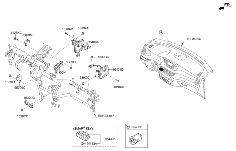 2020 Hyundai Tucson Ignition Control Module Relay Box Assembly Diagram for 91940-D3100