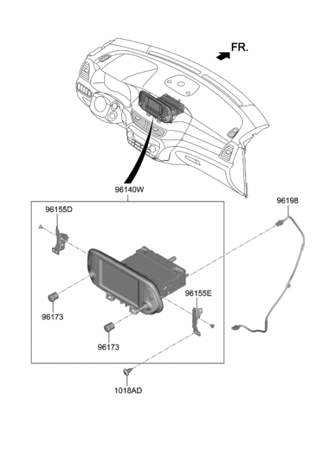 2020 Hyundai Tucson Audio Assembly Diagram for 96160-D3930-ZL5