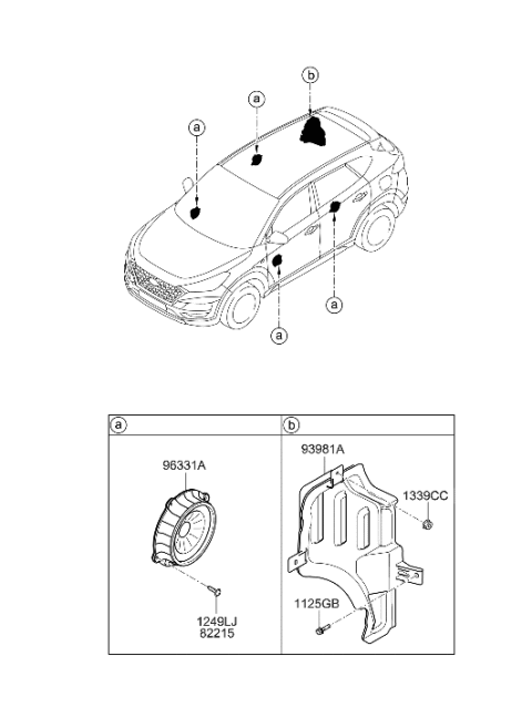 2021 Hyundai Tucson Speaker Diagram 1