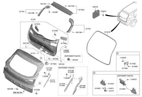 2021 Hyundai Tucson Tail Gate Trim Diagram