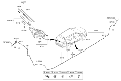 2021 Hyundai Tucson Rear Wiper & Washer Diagram