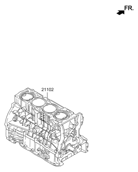 2019 Hyundai Tucson Engine Assembly-Short Diagram for 2T11G-2GA02-F