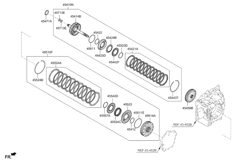 2019 Hyundai Tucson Clutch Assembly-Under Drive Diagram for 45510-26650