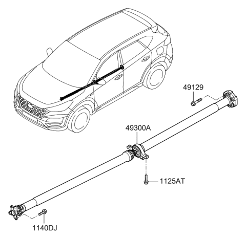 2021 Hyundai Tucson Shaft Assembly-PROPELLER Diagram for 49300-D3500