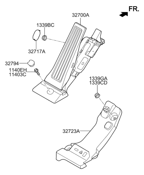 2023 Hyundai Ioniq 5 Pedal Assembly-Accelerator Diagram for 32700-C5110