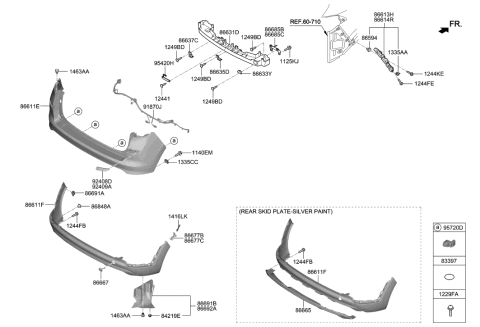 2020 Hyundai Tucson Wiring Harness-RR Bumper Diagram for 91880-D3510