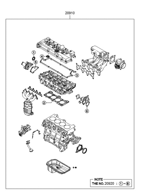 2005 Hyundai Accent New Body Style Engine Gasket Kit Diagram