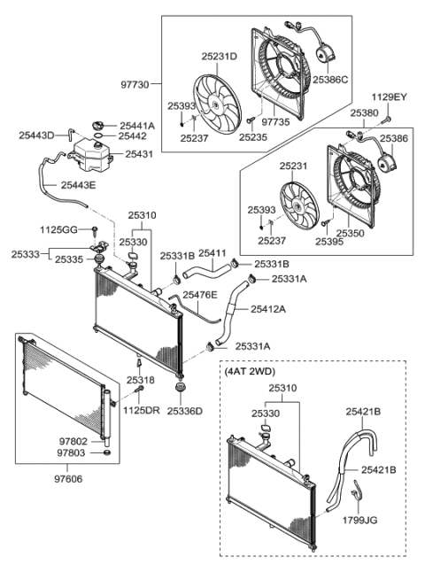 2006 Hyundai Accent Hose-Radiator Reservoir Diagram for 25443-1E000