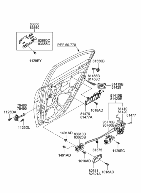 2005 Hyundai Accent Rear Door Locking Diagram