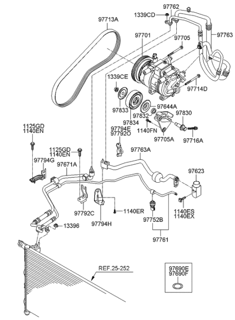 2005 Hyundai Accent New Body Style Air conditioning System-Cooler Line Diagram 1