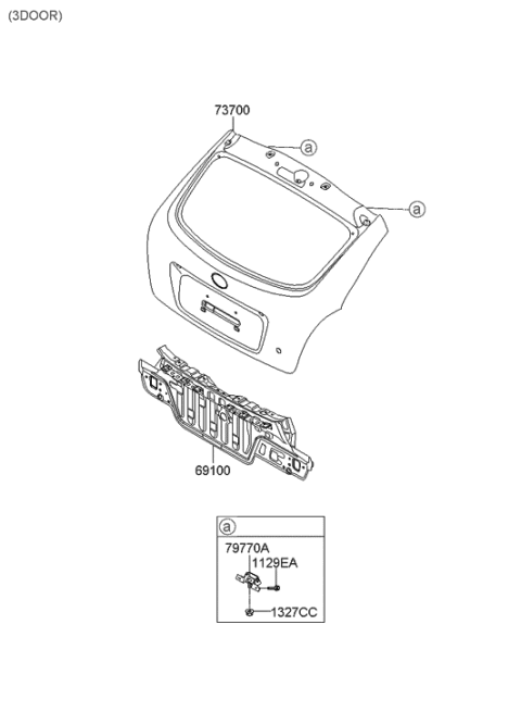 2005 Hyundai Accent New Body Style Tail Gate Diagram