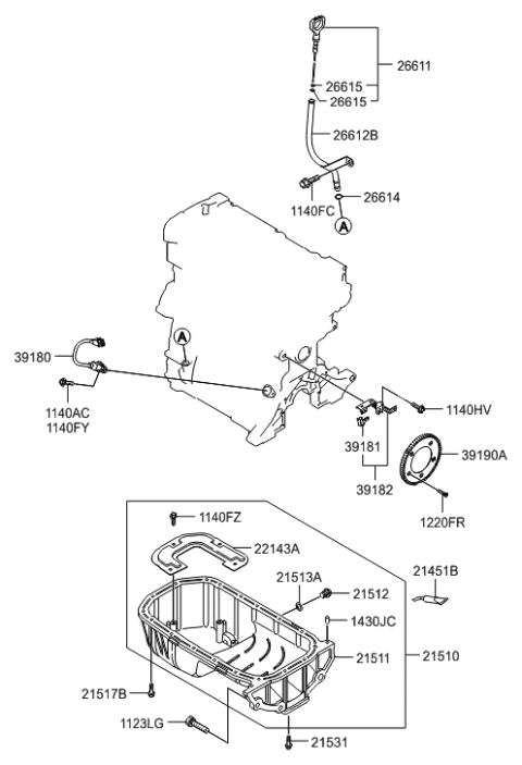 2012 Hyundai Genesis Coupe Sensor-Crankshaft Position Diagram for 39180-26900