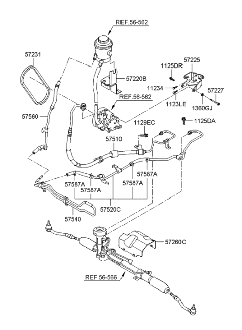 2006 Hyundai Accent Power Steering Oil Line Diagram