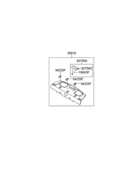 2005 Hyundai Accent New Body Style Rear Package Tray Diagram