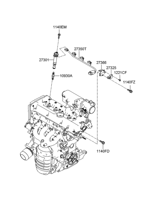 2012 Hyundai Genesis Coupe Plug Assembly-Spark Diagram for 18823-11101-2