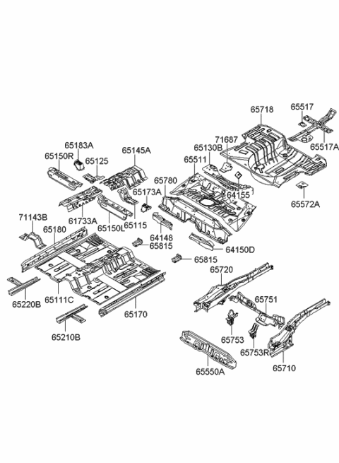 2005 Hyundai Accent New Body Style Floor Panel Diagram