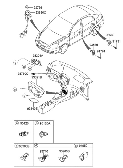 2005 Hyundai Accent Accessory Socket Assembly Diagram for 95120-1G100