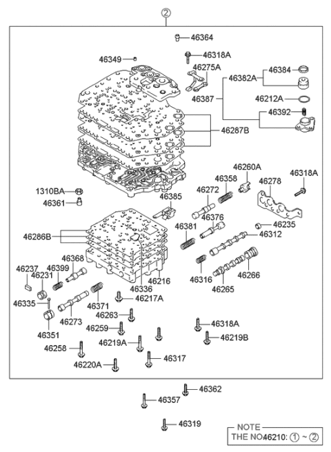 2005 Hyundai Accent New Body Style Transmission Valve Body Diagram 2