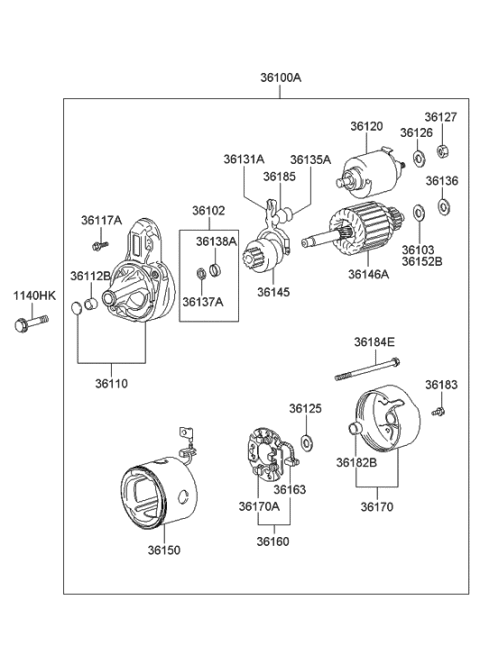 2005 Hyundai Accent Starter Motor Diagram