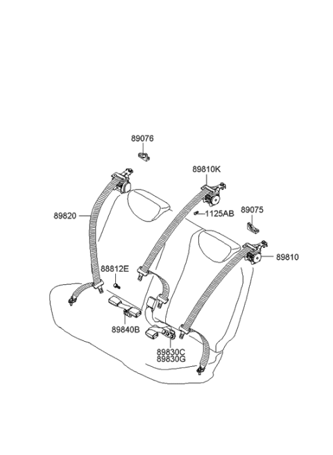 2005 Hyundai Accent New Body Style Rear Seat Belt Diagram