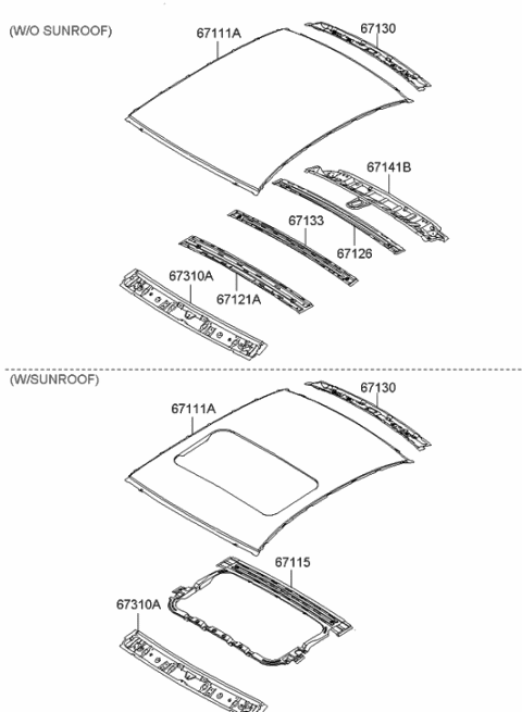 2005 Hyundai Accent New Body Style Roof Panel Diagram