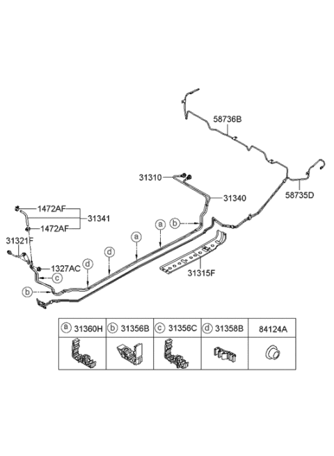 2006 Hyundai Accent Holder-Fuel Tube Diagram for 31358-1G300