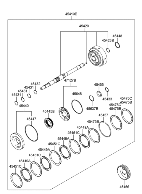 2005 Hyundai Accent Transaxle Clutch - Auto Diagram 1