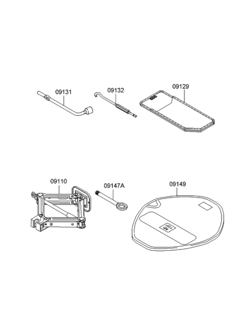 2006 Hyundai Accent Case-Jack Diagram for 09149-1C002