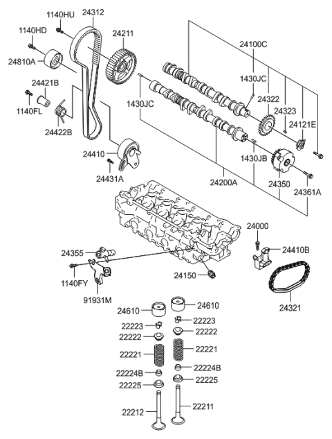 2005 Hyundai Accent Valve System Diagram