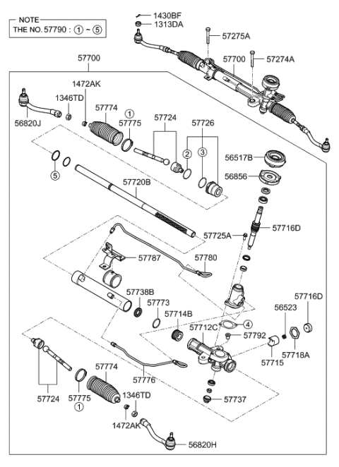 2006 Hyundai Accent Steering Gear Box Diagram
